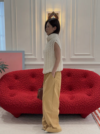 BEVZA - "KOSA" Vest in Ivory