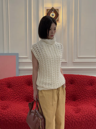 BEVZA - "KOSA" Vest in Ivory