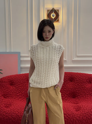 BEVZA - "KOSA" Vest in Ivory
