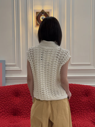 BEVZA - "KOSA" Vest in Ivory