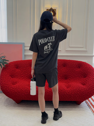 SPORTY & RICH - Stallion T-Shirt in Faded Black