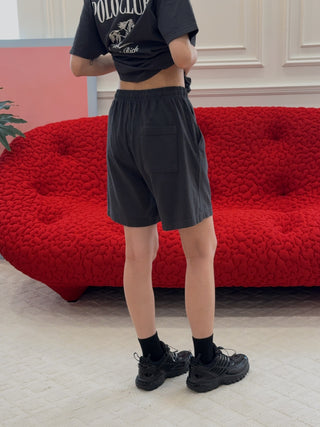 SPORTY & RICH - Stallion Gym Short in Faded Black