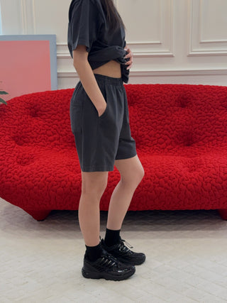 SPORTY & RICH - Stallion Gym Short in Faded Black