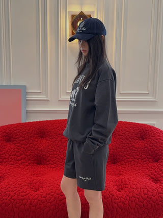 SPORTY & RICH - Stallion Crewneck in Faded Black