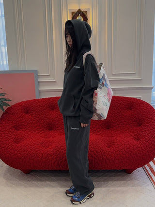 SPORTY & RICH - Health Is Wealth Soft Hoodie in Faded Black