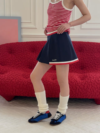 SPORTY & RICH - Serif Logo Mila Skirt in Navy