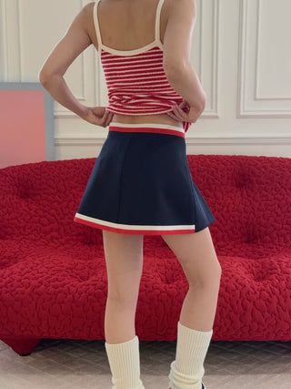 SPORTY & RICH - Serif Logo Mila Skirt in Navy