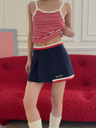SPORTY & RICH - Serif Logo Mila Skirt in Navy