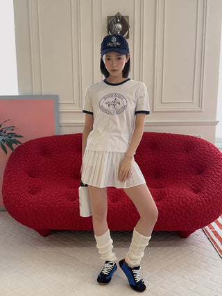 SPORTY & RICH - Riding Club Ringer Tee in White