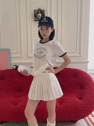 SPORTY & RICH - Riding Club Ringer Tee in White