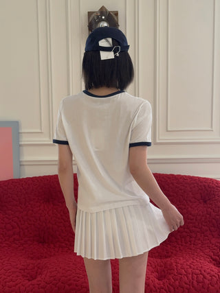 SPORTY & RICH - Riding Club Ringer Tee in White