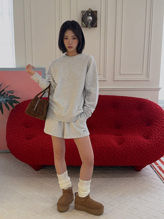 SPORTY & RICH - SR Runner Soft Crewneck in Gray