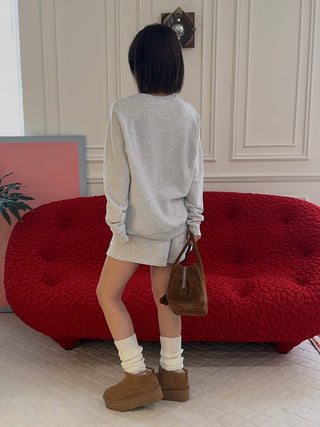 SPORTY & RICH - SR Runner Soft Crewneck in Gray