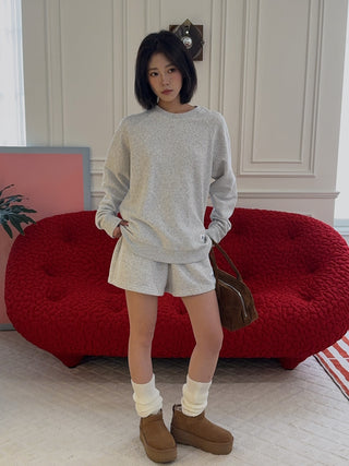 SPORTY & RICH - SR Runner Soft Disco Short in Gray