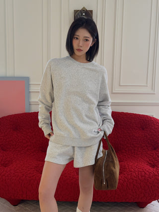SPORTY & RICH - SR Runner Soft Crewneck in Gray