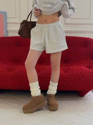 SPORTY & RICH - SR Runner Soft Disco Short in Gray