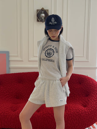 SPORTY & RICH - SR Runner Soft Disco Short in Gray