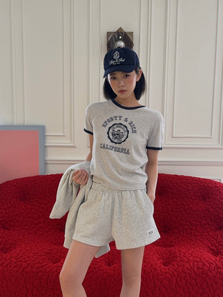 SPORTY & RICH - SR Runner Soft Disco Short in Gray