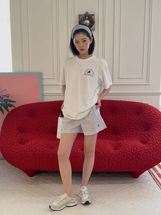 SPORTY & RICH - SRC Poplin Short in Blue Striped