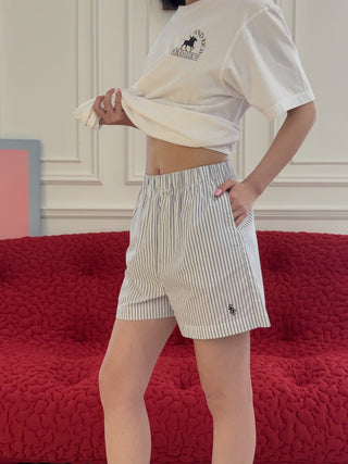 SPORTY & RICH - SRC Poplin Short in Blue Striped