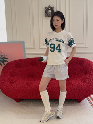 SPORTY & RICH - Wellness 94 Rugby Tee in White