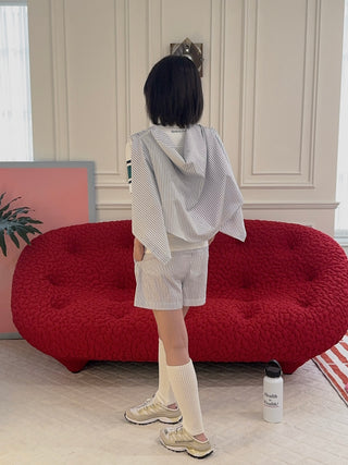 SPORTY & RICH - SRC Oversized Shirt in Blue Striped