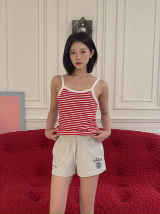 SPORTY & RICH - UCLA Crest Disco Short in Gray