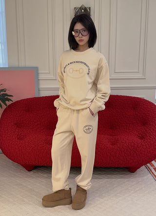 SPORTY & RICH - Equestrian Crewneck in Cream