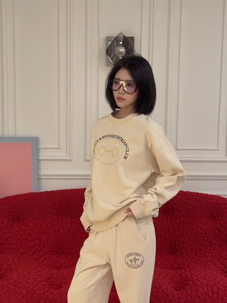 SPORTY & RICH - Equestrian Crewneck in Cream
