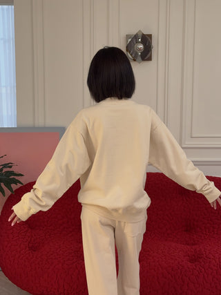 SPORTY & RICH - Equestrian Crewneck in Cream