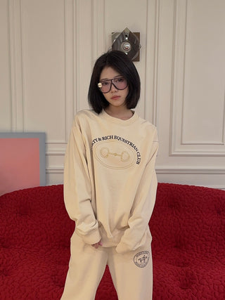 SPORTY & RICH - Equestrian Crewneck in Cream