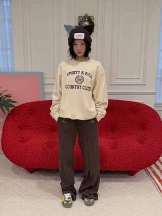 SPORTY & RICH - Varsity Crest Crewneck in Cream