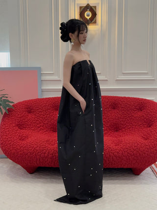BEVZA - Dew Balloon Dress in Black