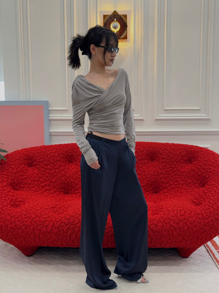 CHRISTOPHER ESBER - Silk Bias Trouser in Navy