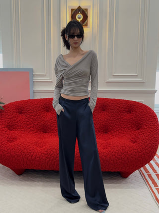 CHRISTOPHER ESBER - Silk Bias Trouser in Navy