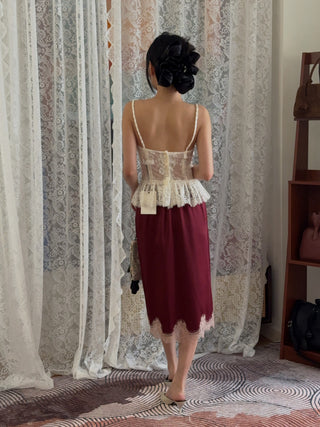 RXQUETTE - Garnet Midi Skirt in Raspberry