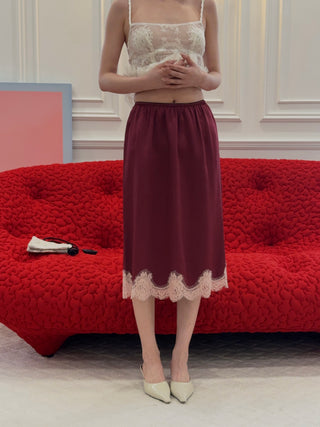 RXQUETTE - Garnet Midi Skirt in Raspberry