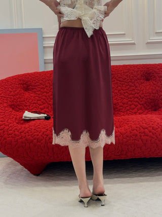RXQUETTE - Garnet Midi Skirt in Raspberry