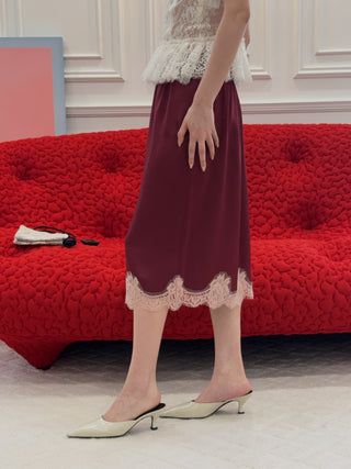 RXQUETTE - Garnet Midi Skirt in Raspberry
