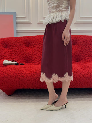RXQUETTE - Garnet Midi Skirt in Raspberry