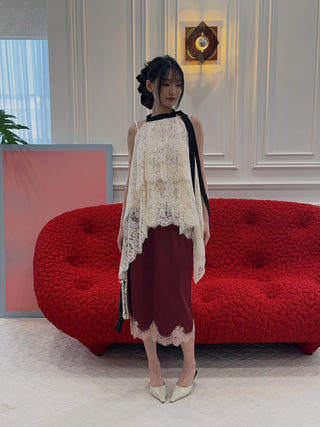 RXQUETTE - Garnet Midi Skirt in Raspberry
