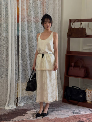 RXQUETTE - Whiterose Midi Skirt in Ivory