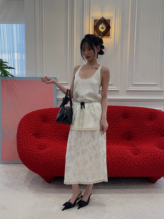 RXQUETTE - Whiterose Midi Skirt in Ivory