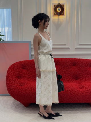 RXQUETTE - Whiterose Midi Skirt in Ivory