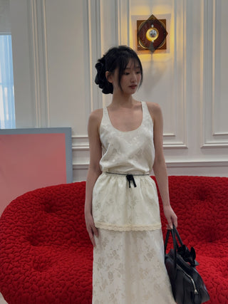 RXQUETTE - Whiterose Midi Skirt in Ivory