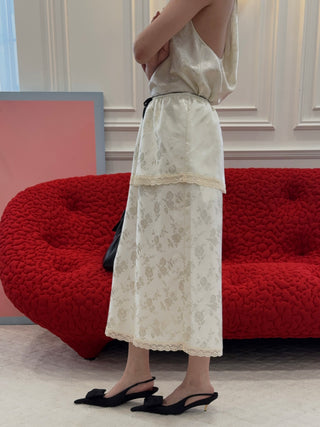 RXQUETTE - Whiterose Midi Skirt in Ivory