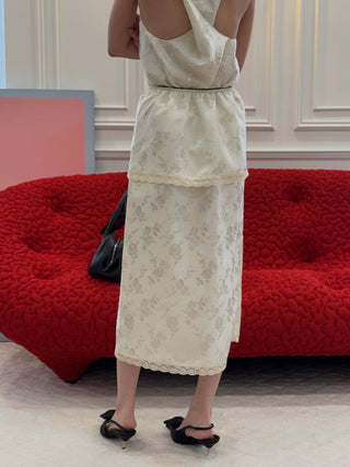 RXQUETTE - Whiterose Midi Skirt in Ivory