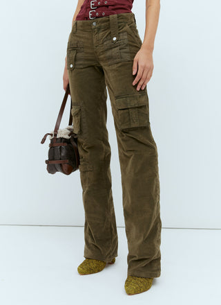 BLUMARINE - VELVET PANTS / DARK OLIVE