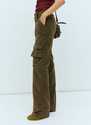 BLUMARINE - VELVET PANTS / DARK OLIVE