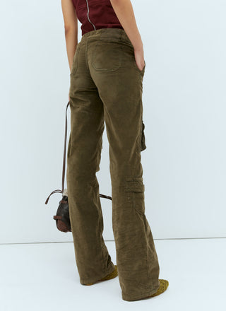 BLUMARINE - VELVET PANTS / DARK OLIVE